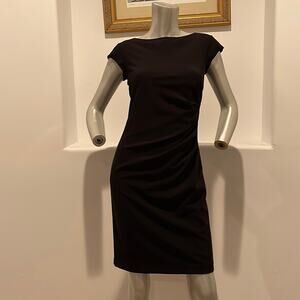 Weekend Max Mara Black Ruched Sheath Dress
